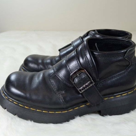 Dr. Martens Other - Dr Martens Platform Buckle Strap Black Ankle Boots
